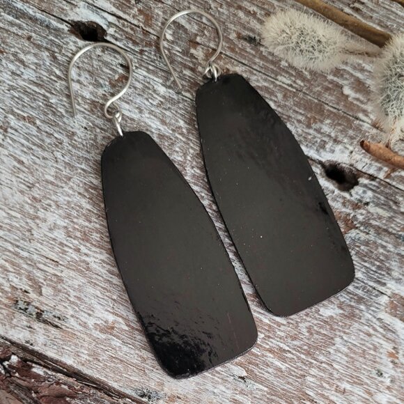 Colourful Handpainted Paper Drop Earrings - Picture 5 of 6